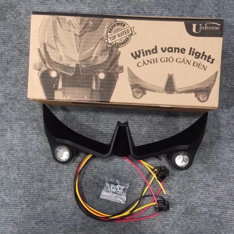 Cánh gió Winner X có đèn trợ sáng bi cầu ánh sáng trắng và vàng phá sương chính hãng Universe cho Winner X V2 V3