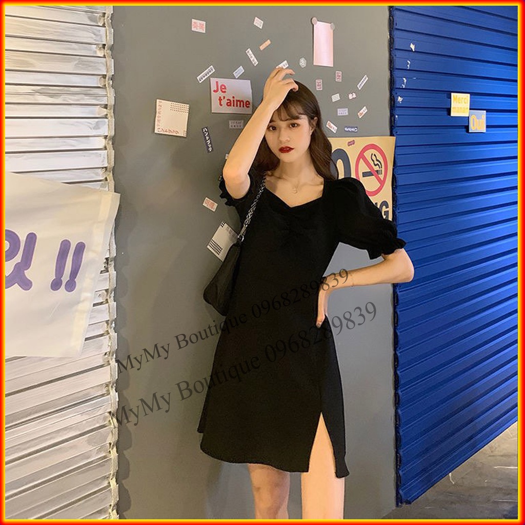 Váy Nữ Xinh Tay Phồng Xẻ Tà Nhẹ Siêu Tôn Dáng | BigBuy360 - bigbuy360.vn