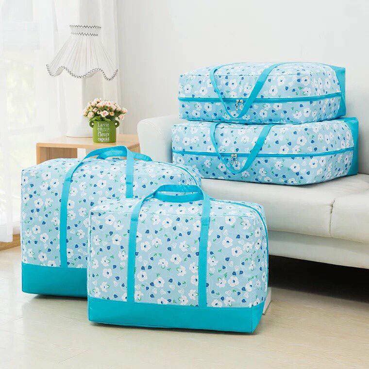 Bộ 3 túi đựng chăn hoa, chất liệu vải không thấm