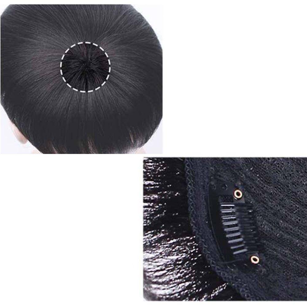 OCEANMAP Tóc Giả Thẳng Dài Màu Đen Tự Nhiên Có Mái Bên Thay Thế Cho Nam Giới