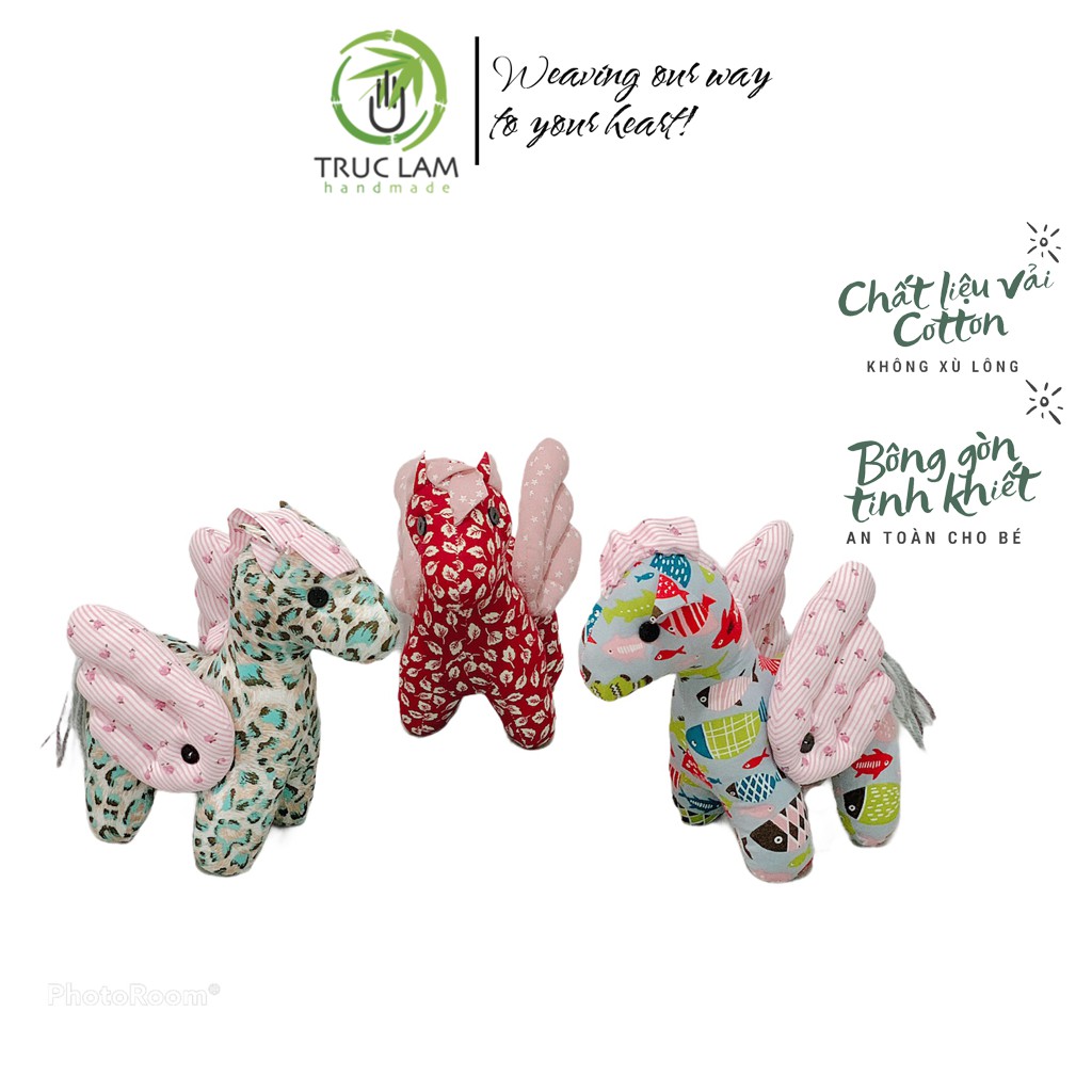 Đồ Chơi Cho Bé Thú Nhồi Bông Hình Con Ngựa Pony Vải Hoa Bông Gòn Cao Cấp P2 – Trúc Lâm Handmade