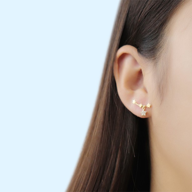 Khuyên tai bạc Ý s925 ngôi sao World Star G2585 - AROCH Jewelry