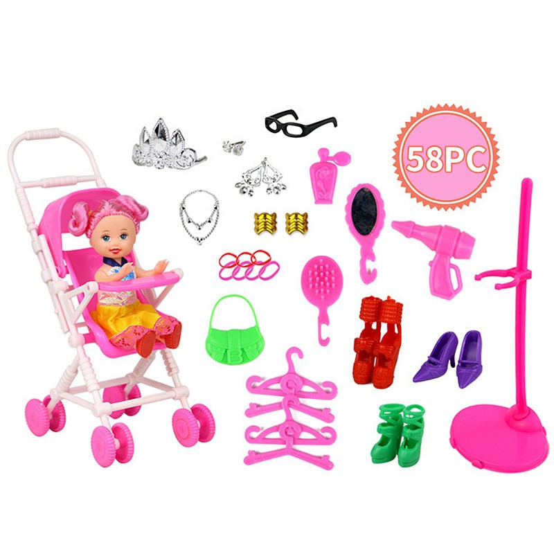 Set 58 Đồ Chơi Búp Bê Barbie Xinh Xắn