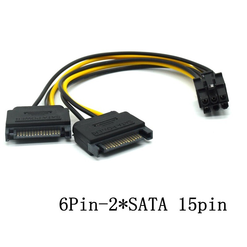 Dây chuyển 2 SATA sang 6 Pin cho Vga rời