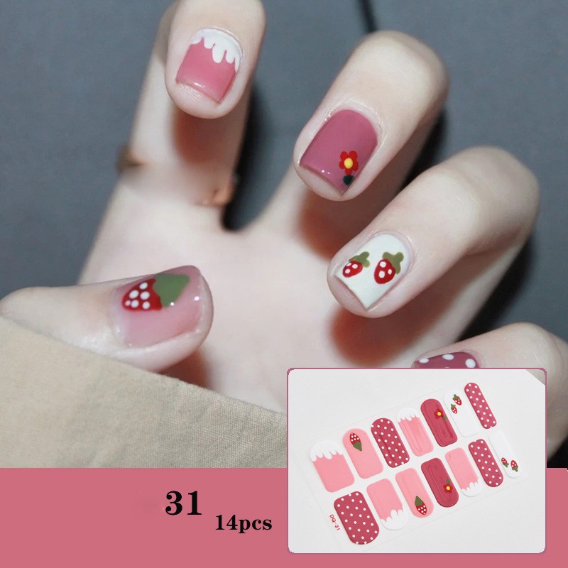 [Mới] Bộ dán móng tay nail sticker gồm 14 móng, không thấm nước, có độ đàn hồi tốt MTQH30D40