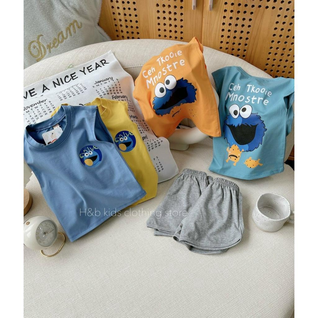 Giá Buôn Bộ Hè Ba Lỗ Sát Nách cho bé chất cotton loai 1 , 7_23 cân