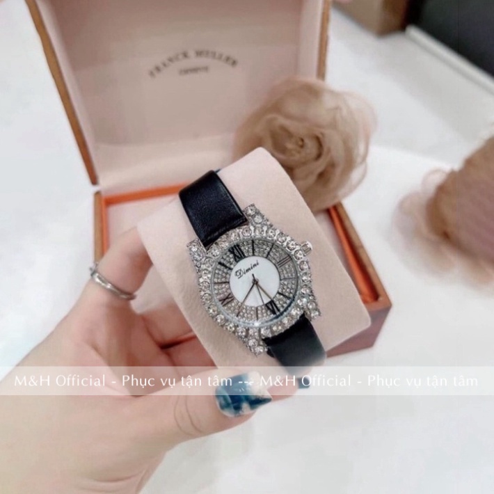 Đồng hồ đeo tay nữ Dimini mặt tròn nhỏ xinh, dây da cao cấp, đẹp cá tính, thời trang Hàn Quốc giá rẻ