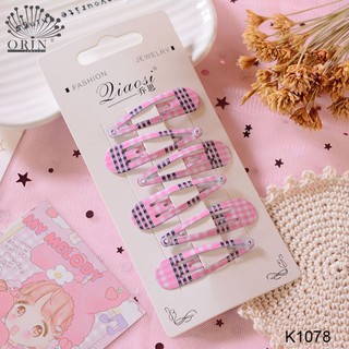 Set 6 kẹp tóc nhiều màu dễ thương Orin K1078