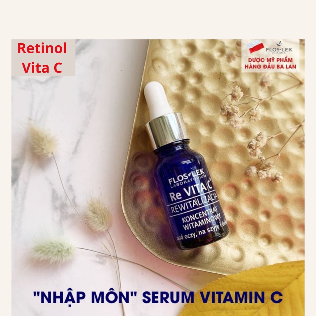 Serum vitamin C Floslek - tinh chất dưỡng ẩm làm sáng - giảm nhăn và trẻ hóa da Re Vita C 30ml