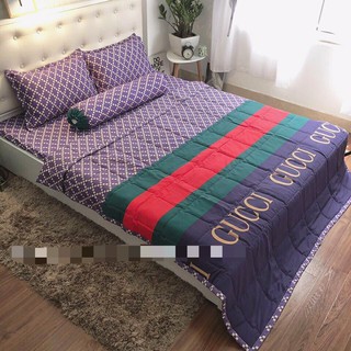 Bộ chăn ga gối cotton đũi