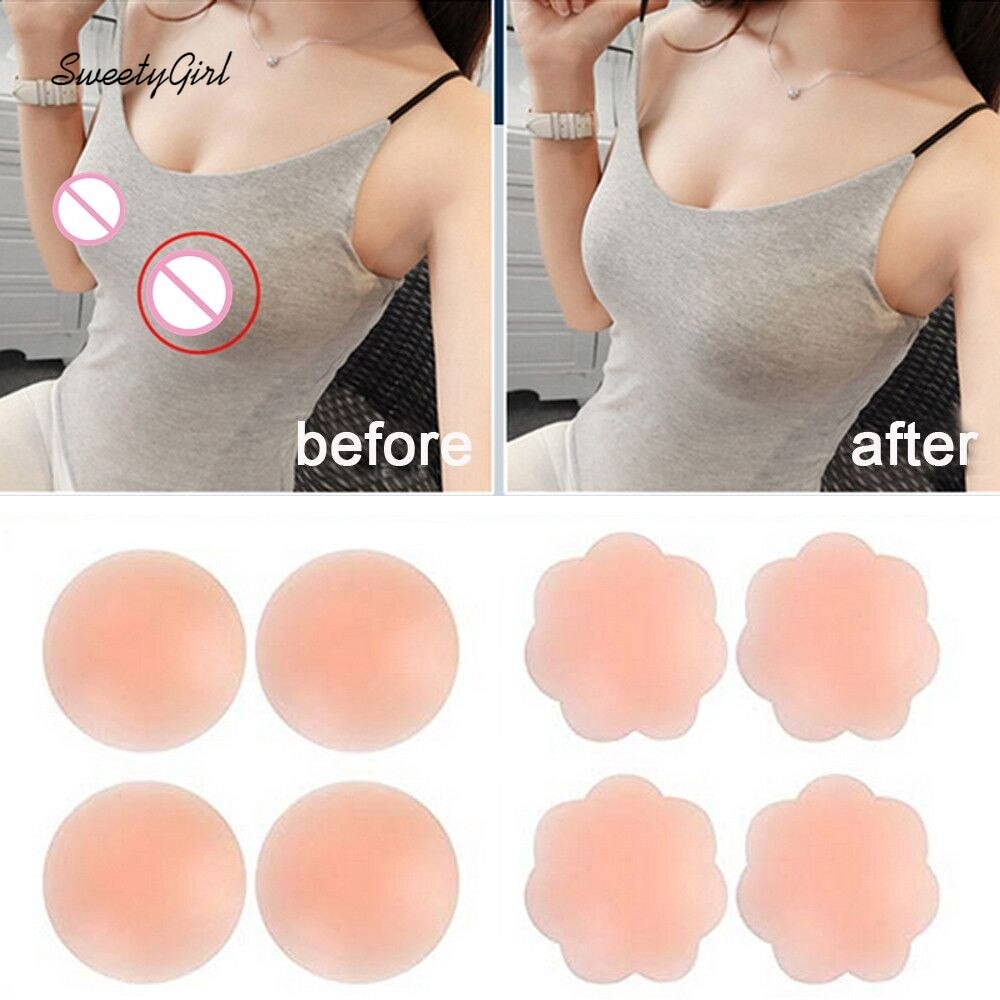 Miếng dán ngực tàng hình 3 hình dạng tùy chọn màu trơn có thể tái sử dụng cho nữ