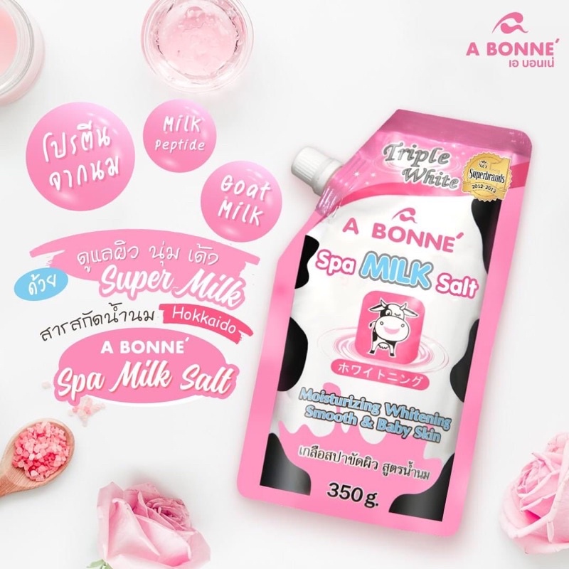 Muối Tắm Sữa Spa Tẩy Tế Bào Chết A Bonne 350g  - Muối Sữa Bò