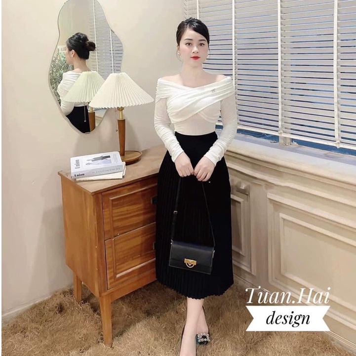 Áo cotton giấy tặng kèm khuy X đắp chéo vai co dãn tốt vanmiushop