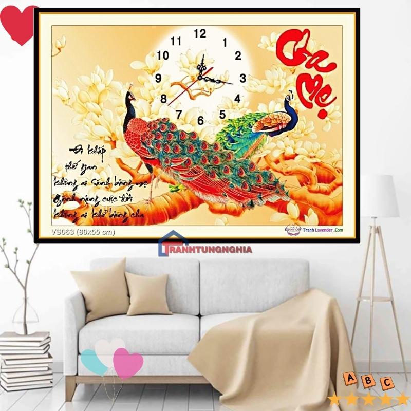 Tranh đính đá ABC tự làm cha mẹ công