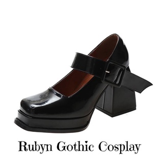 Giày lolita gót vuông mũi vuông đế siêu cao 9cm, 21619