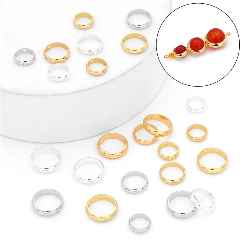 Phụ kiện vòng BEADIA hình tròn bằng đồng mạ điện dành cho làm đồ trang sức DIY