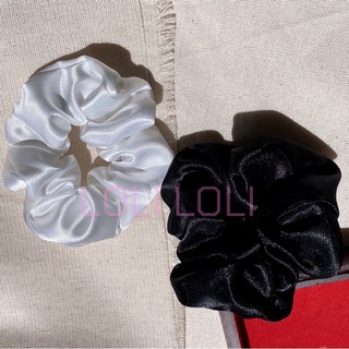 Scrunchies buộc tóc phi lụa cao cấp màu đen , trắng. cột tóc màu đen, cột tóc màu trắng