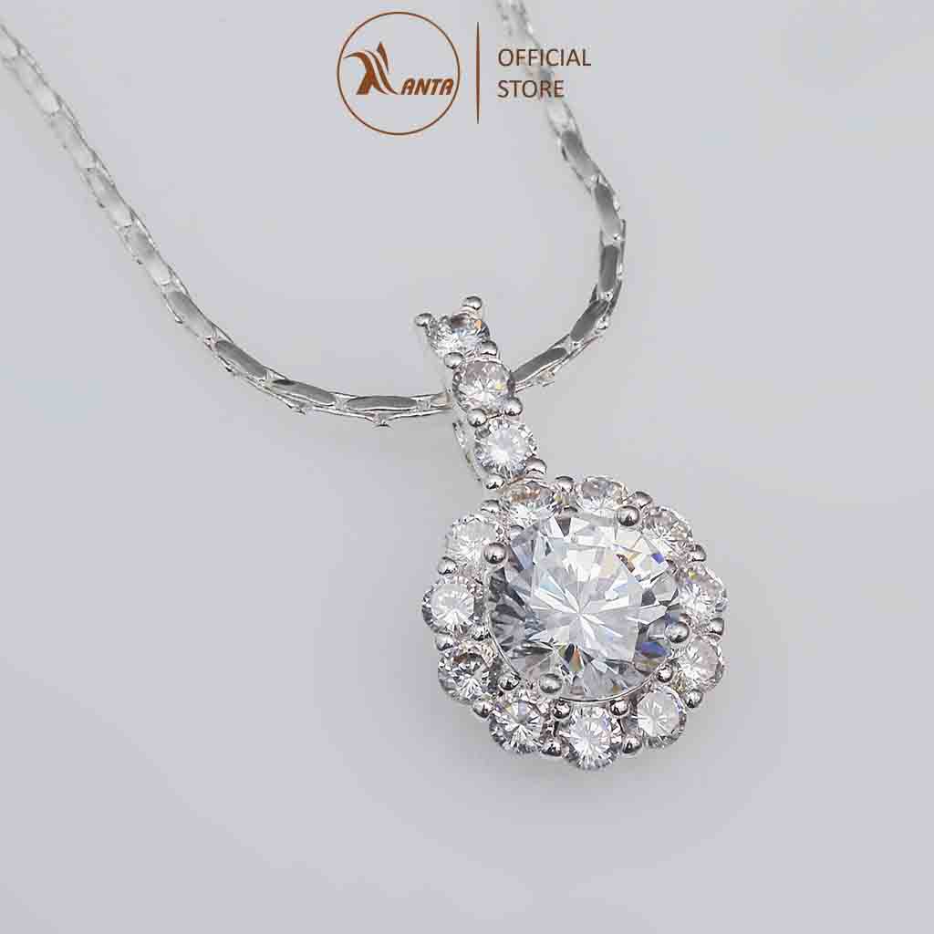 Dây chuyền bạc Ý 925 Thiên kim P2 cao cấp đính đá pha lê sang trọng ANTA Jewlery - ATJ5504-D