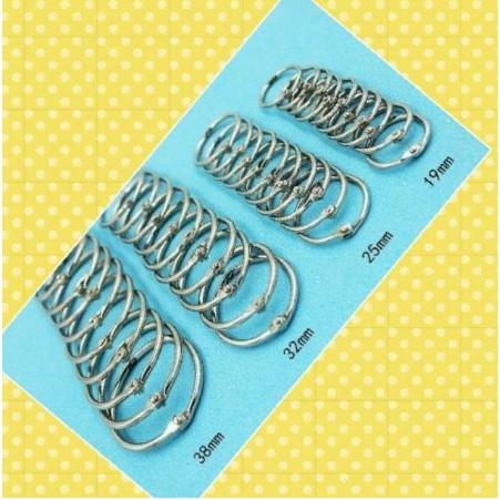 Móc khoen tròn mở làm sách vải 4 size