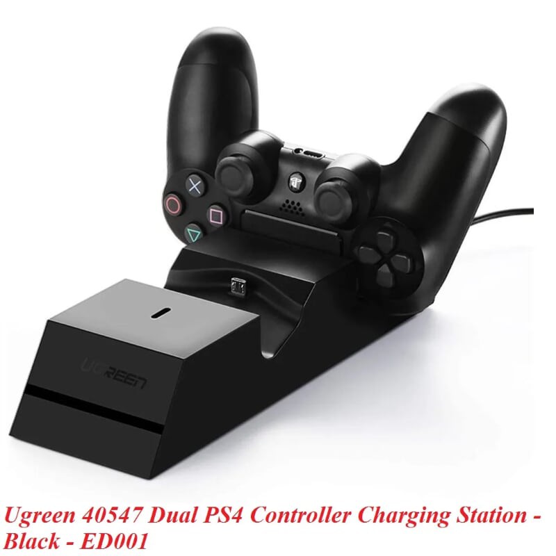 Ugreen 40547 sạc đôi tay cầm PS4 không dây màu đen Play station 4 ED001