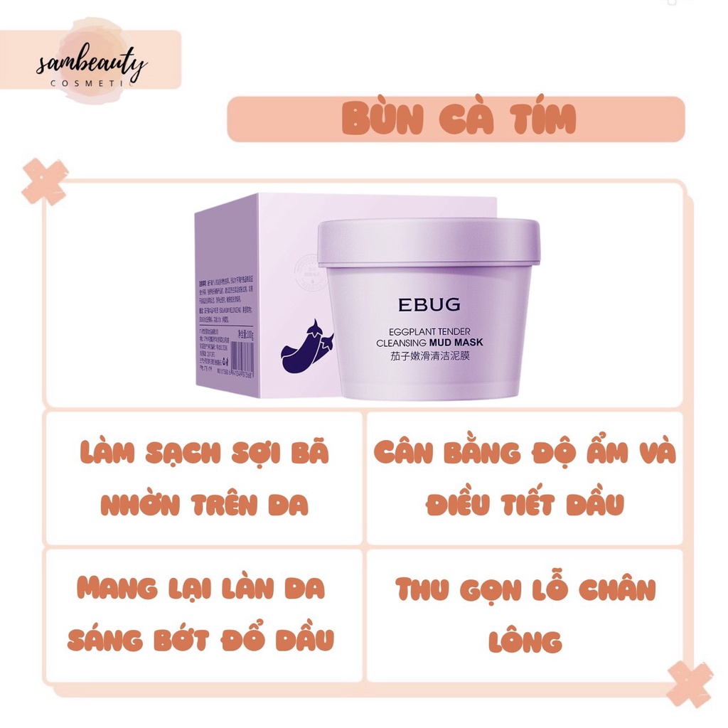 MẶT NẠ BÙN ĐẤT SÉT LÀM SẠCH SỢI BẪ NHỜN THU NHỎ LỖ CHÂN LÔNG HÚT DẦU THỪA MỤN ĐẦU ĐEN SamBeauty