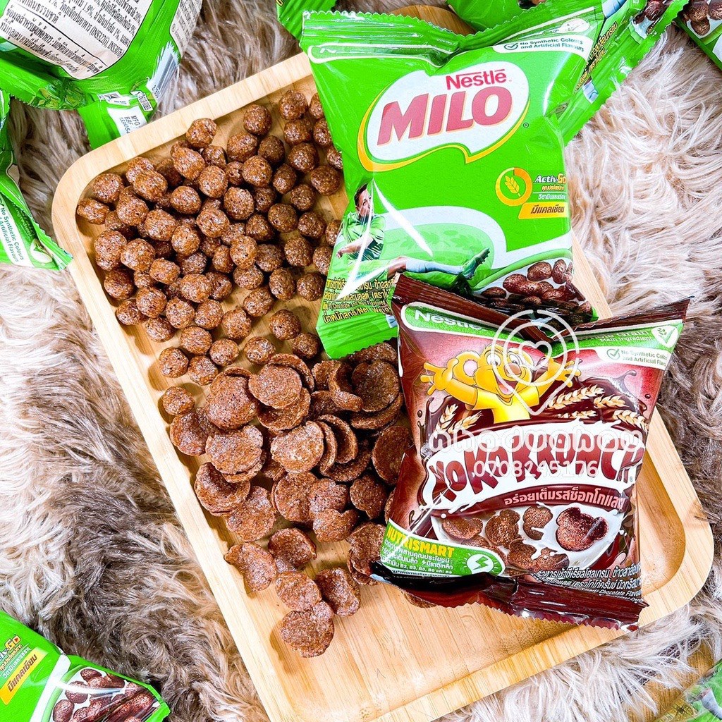 Bịch 12 Gói Bim Bim Milo Nestle  Thái Lan, Ngũ Cốc Ăn Sáng Milo Thái Lan Gói 15gr (PVN14)