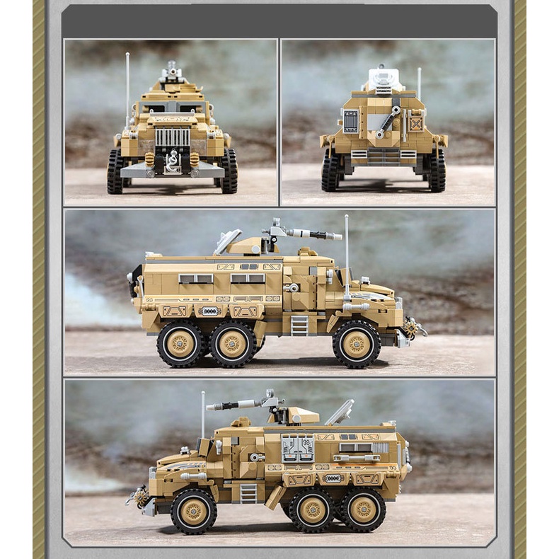 Đồ chơi Lắp ráp xe Humvee quân sự, Enlighten Humvee Car 22014 Xếp hình thông minh, Ghép hình trí tuệ