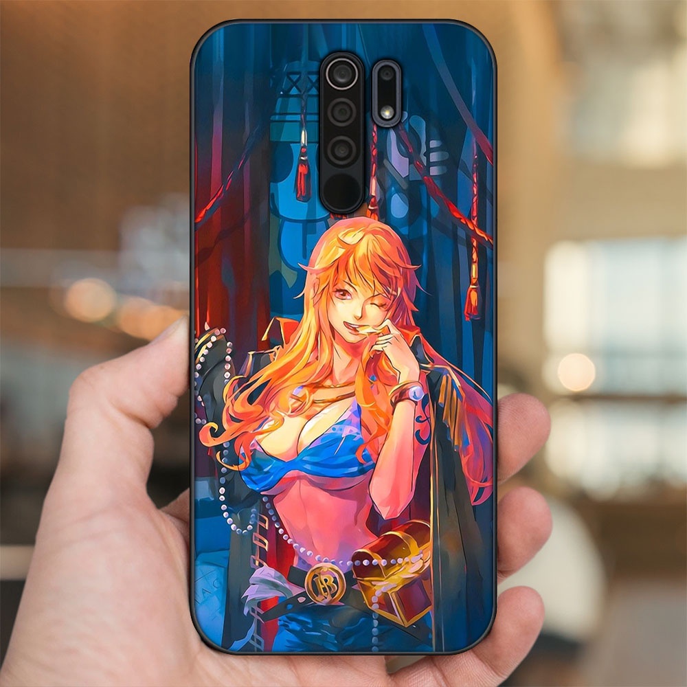 Ốp lưng Xiaomi Redmi 9 viền đen in hình Nami One Piece Đảo Hải Tặc