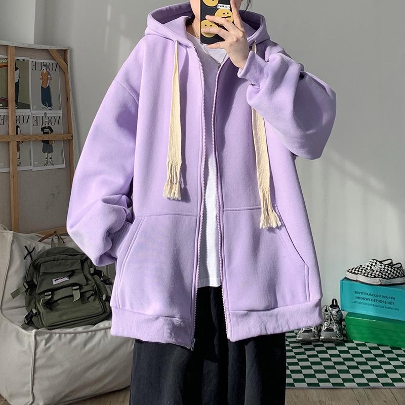 Áo hoodie zip phối dây bản to bigsize M-5XL, Áo hoodie kéo khóa unisex form rộng