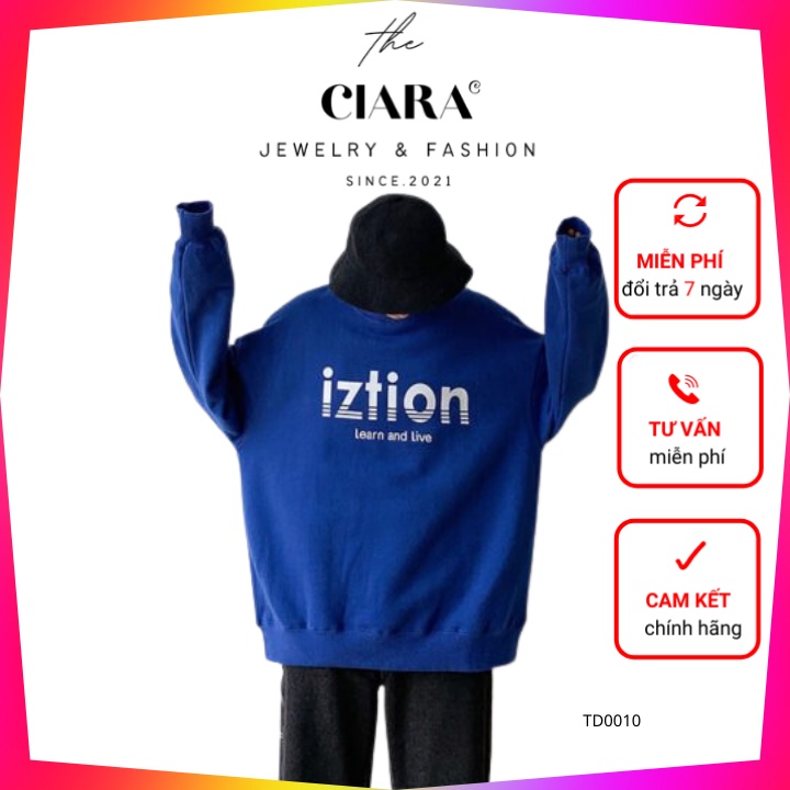 Áo Thun Sweater⚡𝐊𝐄̀𝐌 𝐐𝐔𝐀̀ 𝐓𝐀̣̆𝐍𝐆⚡Áo Thun Nam Nữ Tay Dài Iztion learn and live CIARA Chất Thun Vay Cá Dày,Mịn Phong Cách