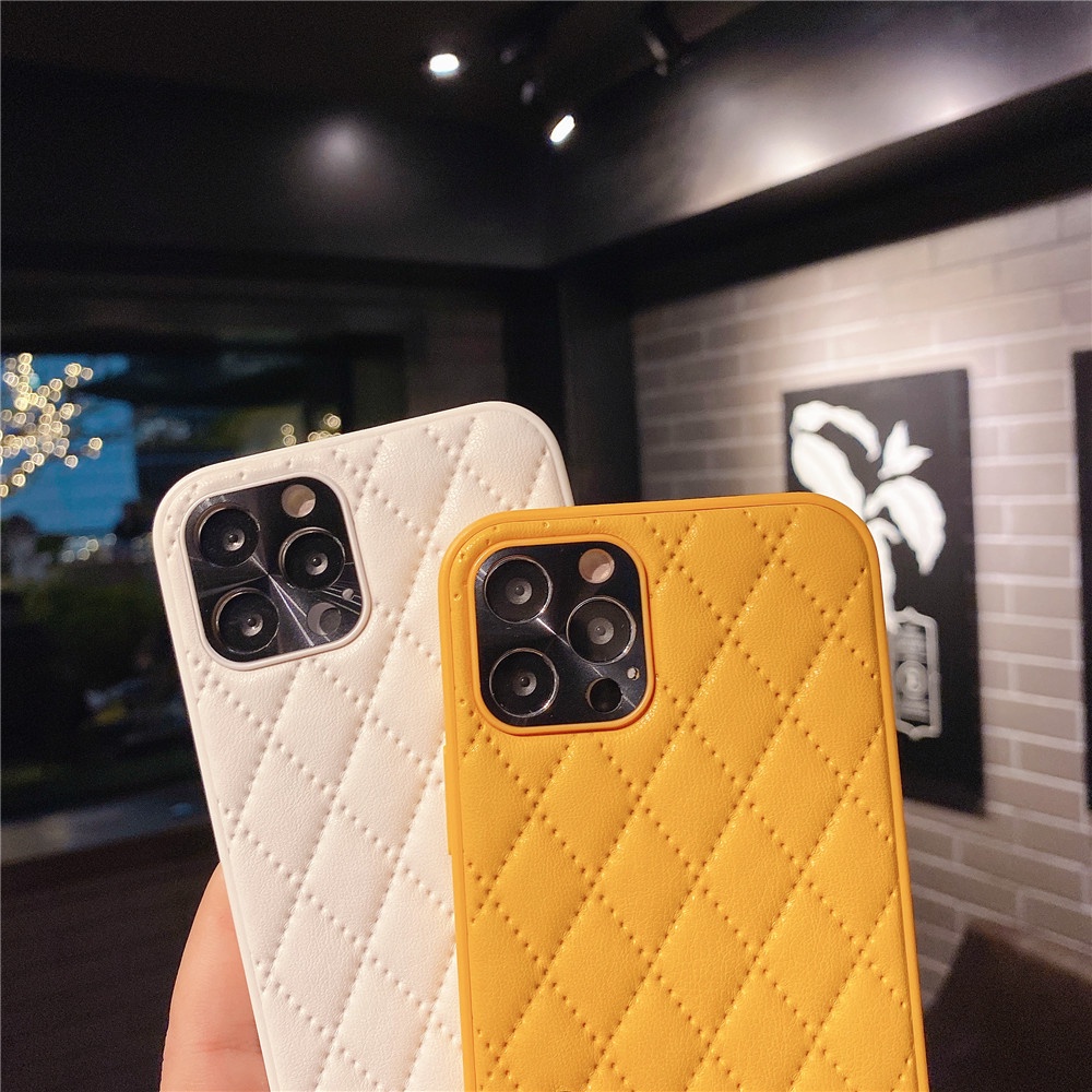 Ốp điện thoại điện thoại mềm phối kẻ ô thích hợp cho Iphone 12 11 Pro Max Xs Max Xr X