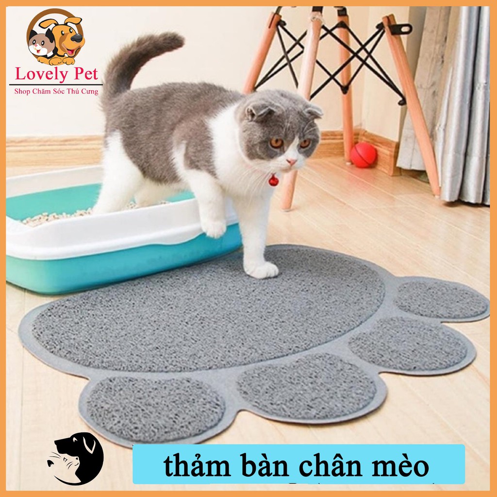 Thảm lót vệ sinh chống rơi cát cho chó mèo hình bàn chân ( màu ngẫu nhiên)