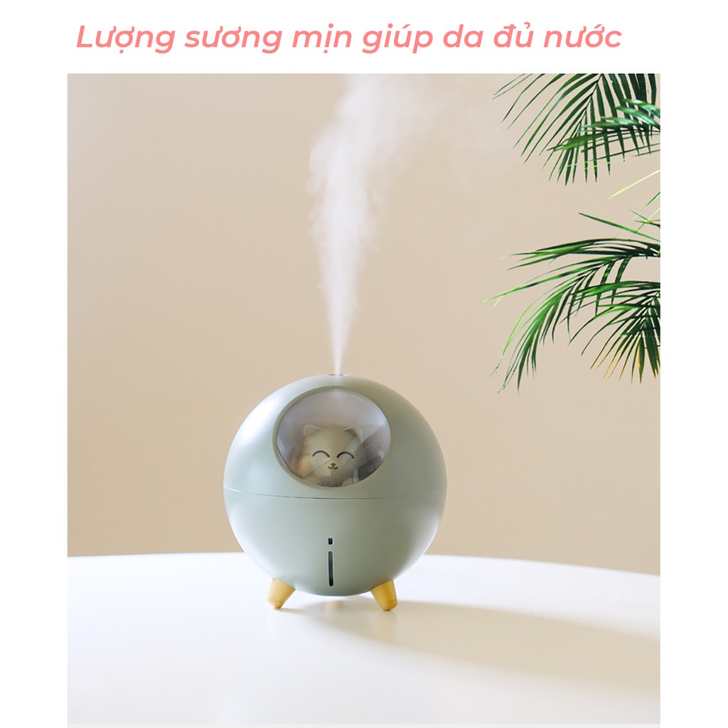 [GIÁ SỐC] - Máy Phun Sương Mini Tạo Ẩm không khí Giá Rẻ hình mèo dễ thương có đèn ngủ - IDEAL HOME