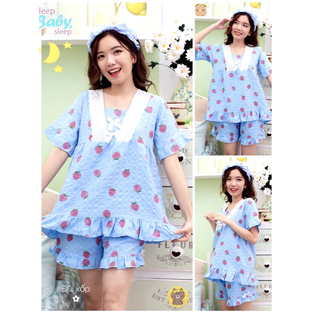 [Mã WASTUP giảm 10% tối đa 30K đơn 99K] Đồ Bộ pijama Tơ Đũi Xô Tiểu Thư In hình dễ thương - form Đùi | BigBuy360 - bigbuy360.vn
