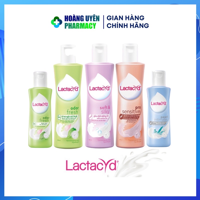 [250ml] Dung dịch vệ sinh phụ nữ Lactacyd lá trầu odor fresh/ Soft &amp; Silky/ Pro Sensitive