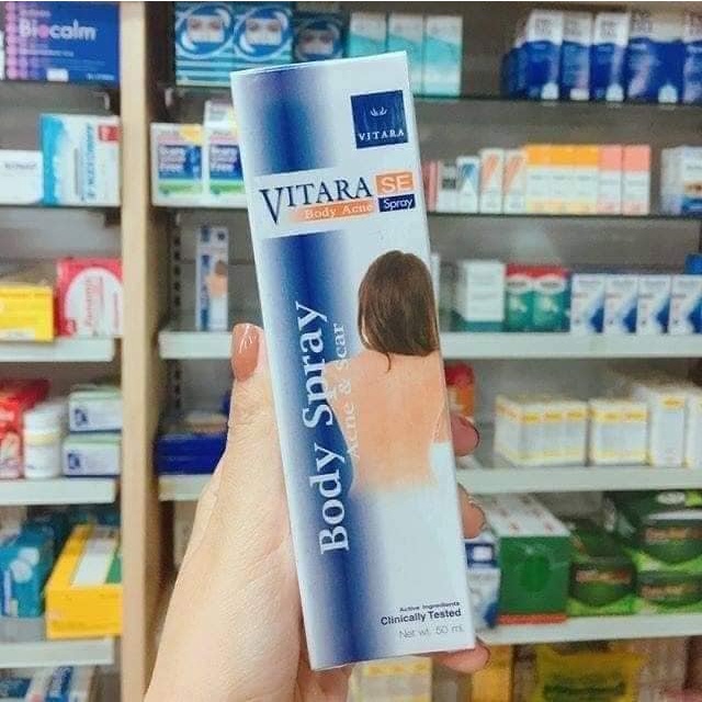 Xịt mụn toàn thân Thái Lan Vitara SE BODY ACNE SPRAY giảm thâm mụn, sẹo mụn 50ml
