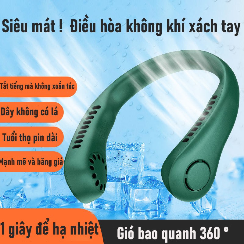 Quạt treo cổ không lá, thuận tiện cho sinh viên di động mini thể thao lười biếng USB sạc quạt gió lớn