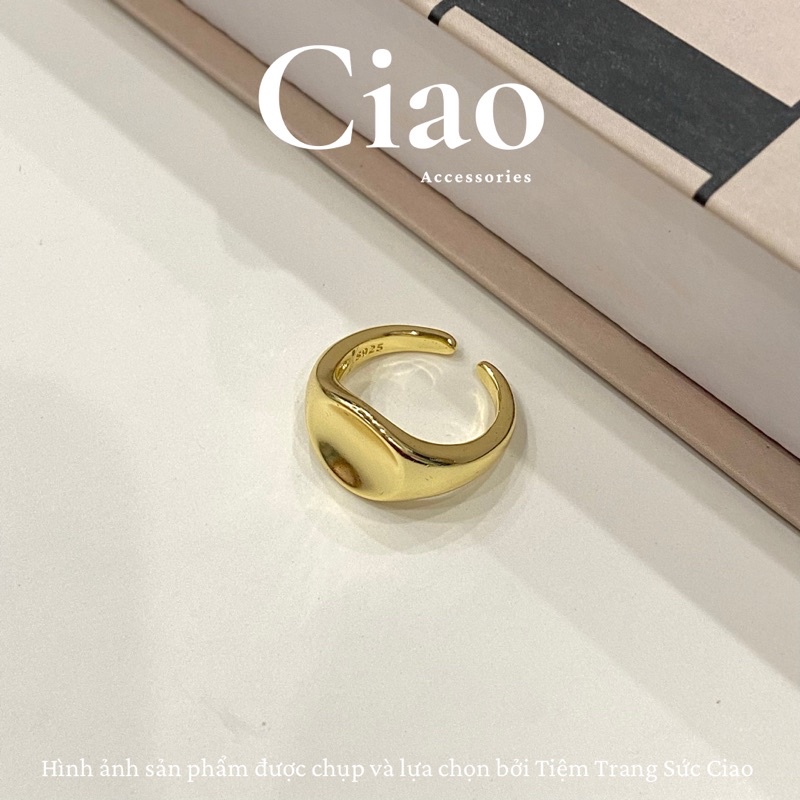 Nhẫn nữ bạc S925 không gỉ thiết kế bản tròn trơn phong cách đơn giản trendy Plain Ring Ciao