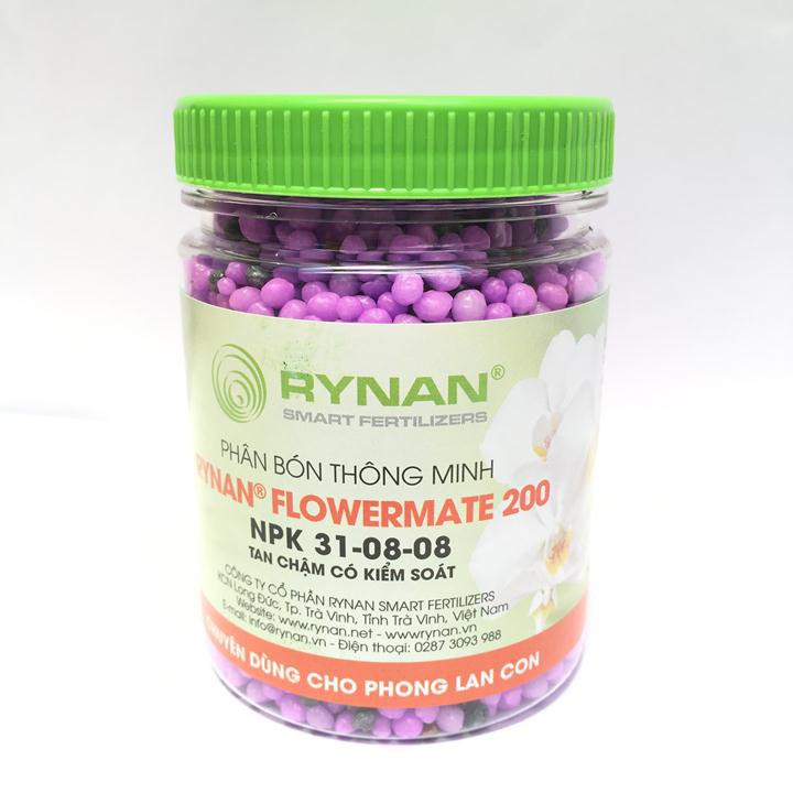 {HOT} Phân tan chậm thông minh Rynan Flowermate 200 NPK 31-08-08 chuyên dùng cho phong lan cây con hũ 150g