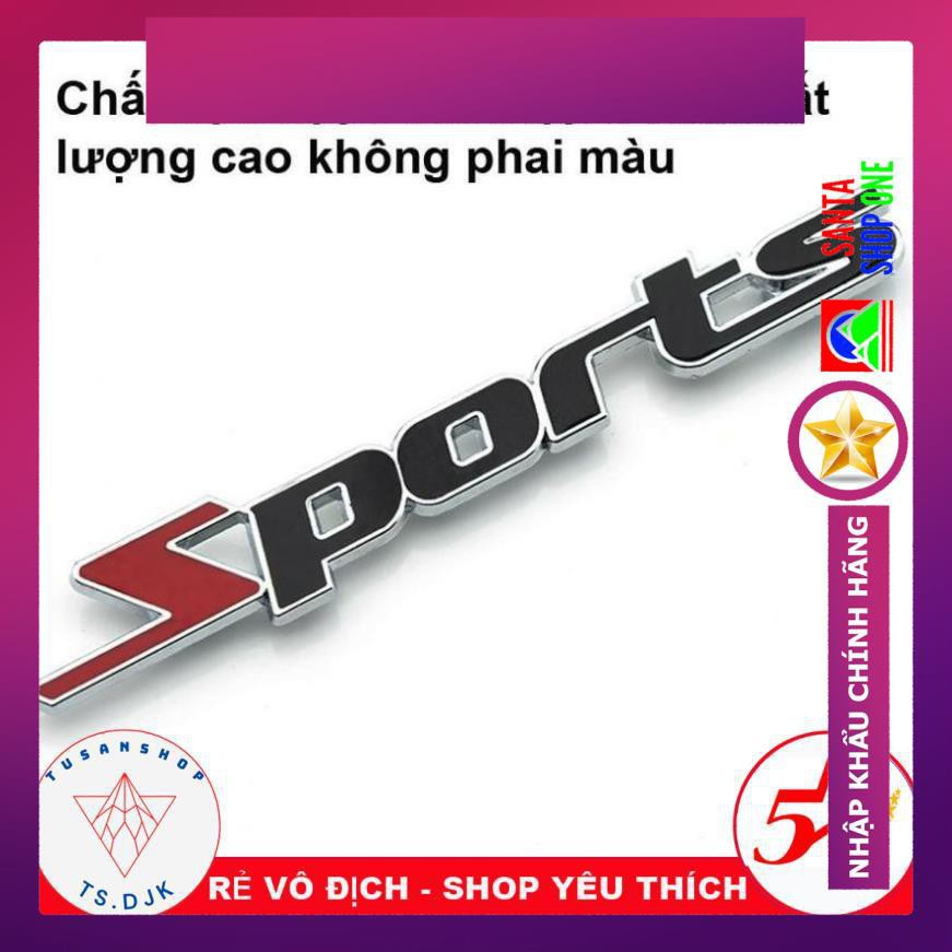 [HÀNG MỚI VỀ BÁN RẺ LẤY TƯƠNG TÁC] Logo kim loại SPORT 3D cao cấp gắn ô tô xe hơi xe máy