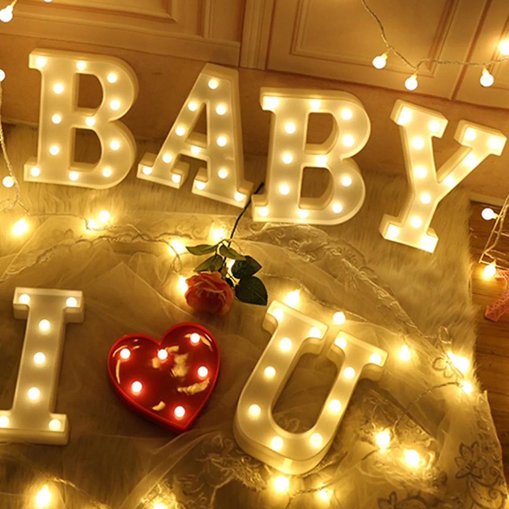 Bộ 26 Chữ Cái Có Đèn LED Dùng Để Trang Trí Tiệc Cưới / Giáng Sinh