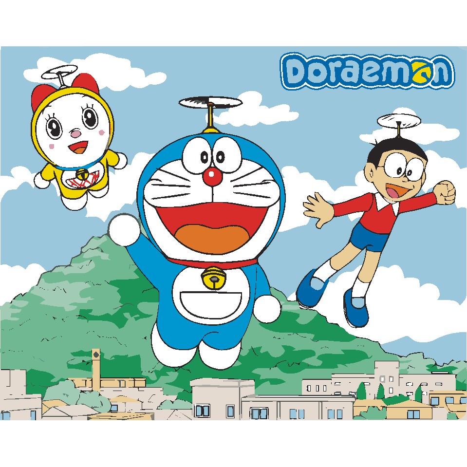 Hộp vẽ tranh sơn dầu diy họa tiết Doraemon bằng gỗ | Shopee Việt Nam