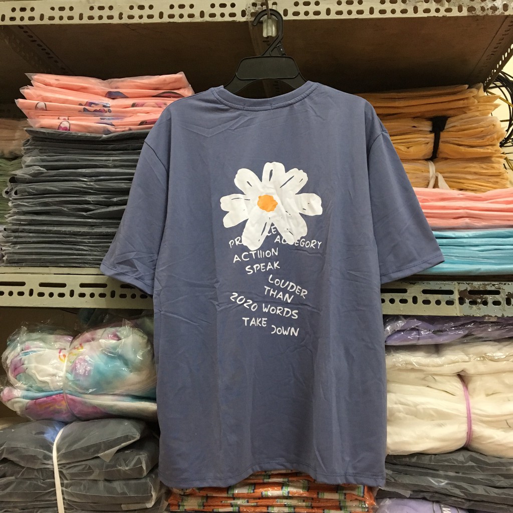 Áo thun tay lỡ nữ freesize phông form rộng Unisex, mặc lớp, nhóm, cặp in hình HOA CÚC CHỮ KÝ GD | BigBuy360 - bigbuy360.vn