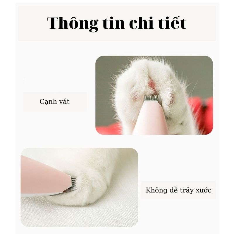 Tông đơ mini cắt, tỉa lông cho thú cưng, lông bàn chân, lông mi mắt, lông tai, làm đẹp cho chó mèo