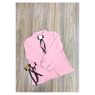 Chiffon_Áo sơ mi cổ sen tròn