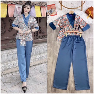 Bộ đồ phật tử đi chùa lụa satin cao cấp