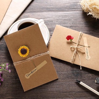 Thiệp mời hoa khô HandMade 10x6cm- Phụ kiện chụp ảnh spham- Trang trí