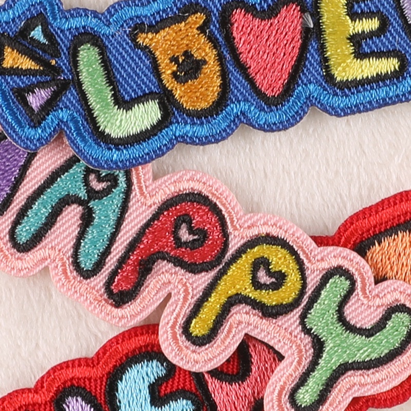 Miếng Dán Ủi Quần Áo Thêu Chữ Tiếng Anh / Hoạt Hình Dễ Thương DIY