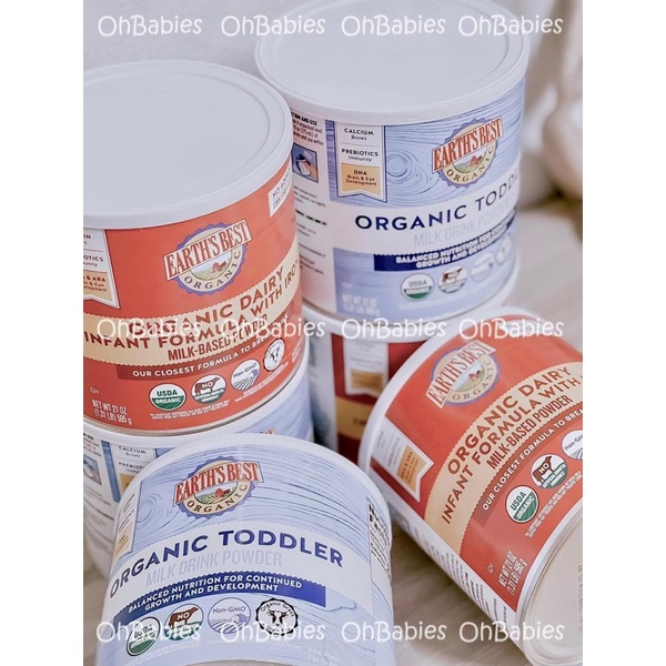 Sữa Earth'sBest Organic Dairy Infant Formula With Iron Mỹ Hộp Đỏ- 585gr hàng air [OH BABIES]