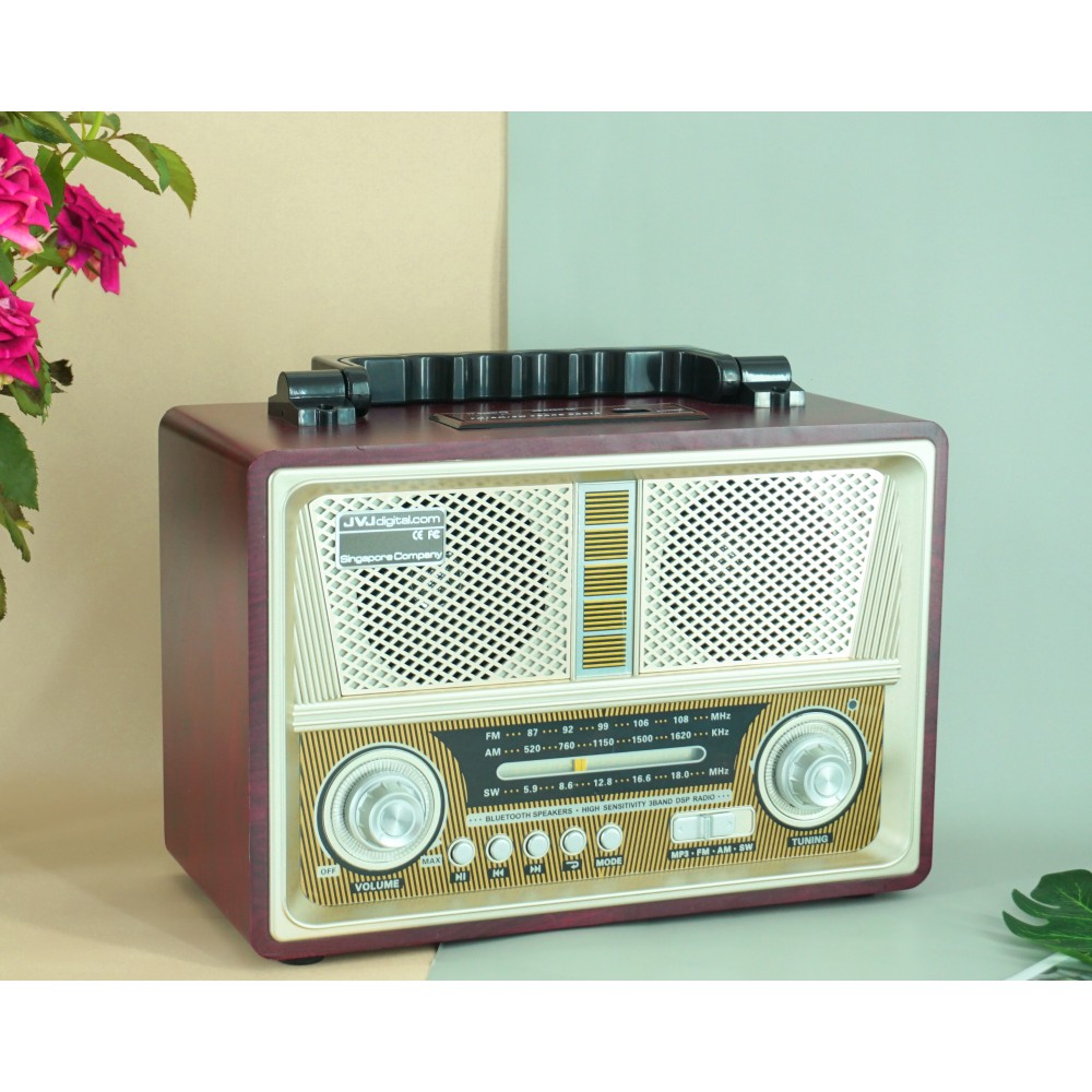 Đài Radio Retro Loa đài FM/Bluetooth KMA MD - 1802BT JVJ kiểu dáng cổ điển - Hỗ trợ FM / AM / SW 3 band DSP Radio